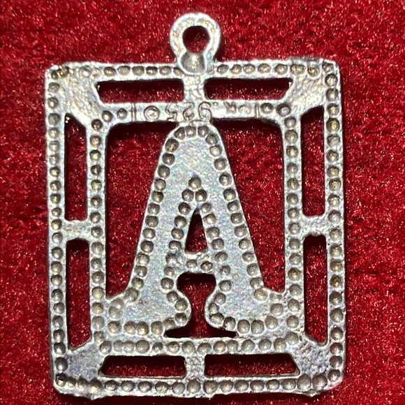 925 Sterling Silver Letter “A” Pendant - Picture 2 of 13